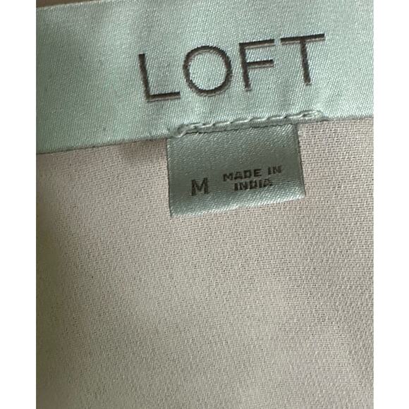 Loft light pink long sleeves swiss dot babydoll blouse size Medium - Picture 3 of 11